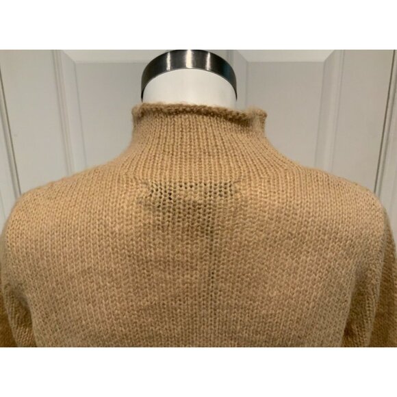 Project Naadam Camel Open Knit Turtleneck Sweater/Short Poncho, Size XS, NWT! - Picture 8 of 10